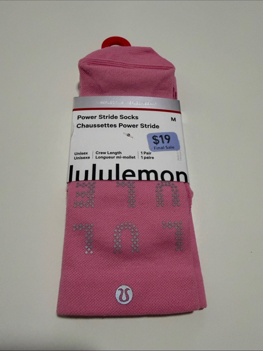 Lululemon - Power Stride Reflective Socks - Crew Length - NWT